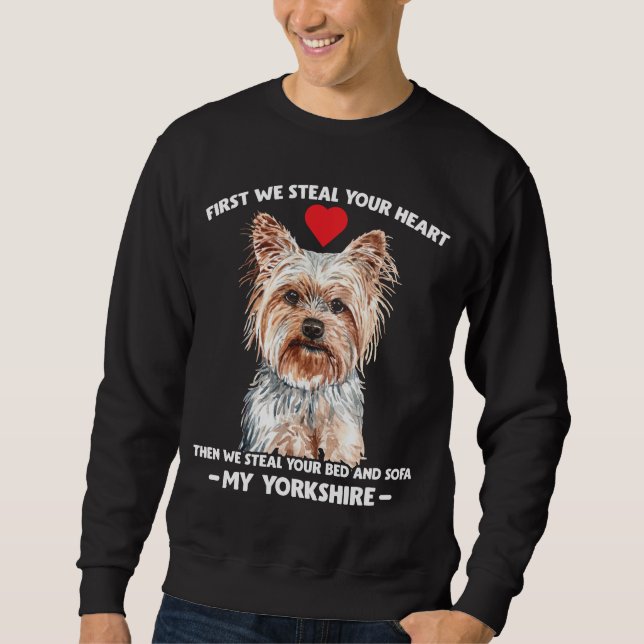 Sweatshirt Yorkshire cadeau de chien Yorkshire amoureux de fa (Devant)
