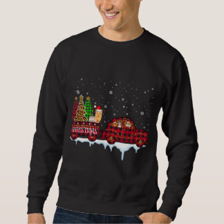 Sweatshirt Yorkshire Chien Noël Camion Rouge Plaqué Père Noël