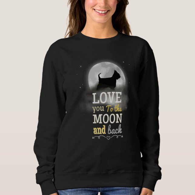 Sweatshirt Yorkshire Terrier Chien Aimer À La Lune (Devant)