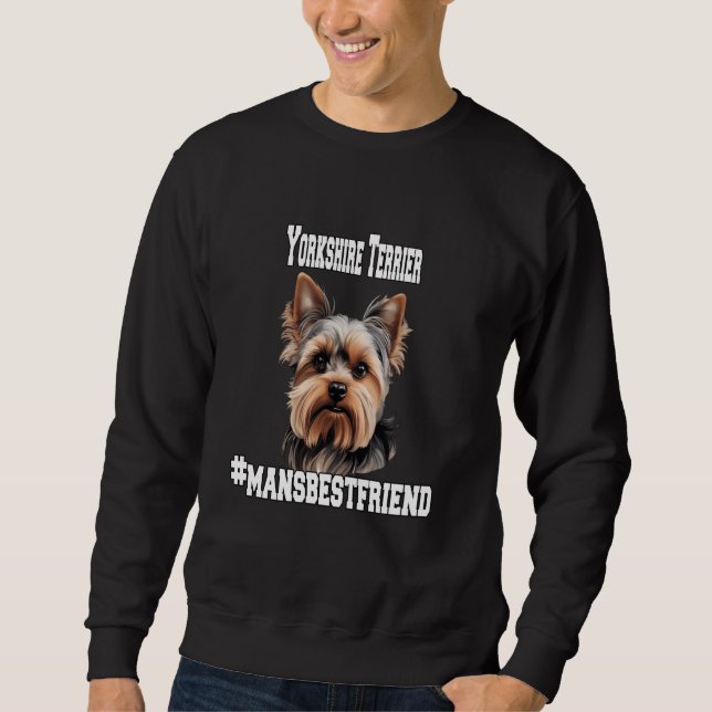 Sweatshirt Yorkshire Terrier Propriétaire Aquarelle Design #m (Devant)