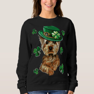 Sweatshirt Yorkshire Terrier St Patrick's Day Chien Shamrock