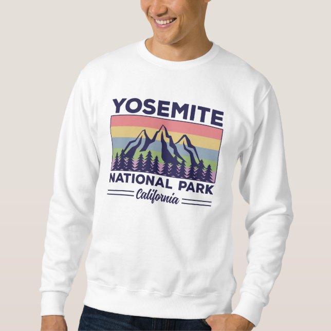Sweatshirt Yosemite National Park California Retro Randonnée (Devant)