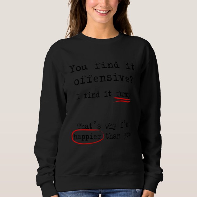 Sweatshirt You Find It Offensive I Find It (Devant)