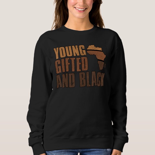 Sweatshirt Young ed And Black Girl  Melanin Queen Girls Kids  (Devant)