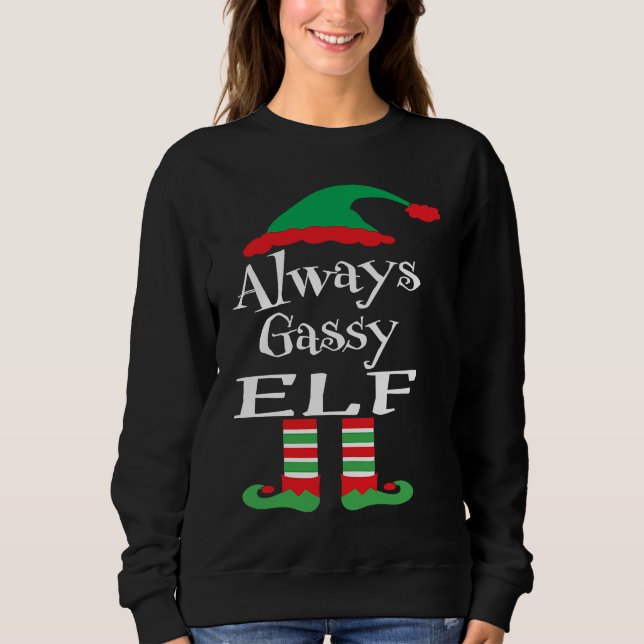 Sweatshirt Youth Always Gassy Elf  Family Christmas Matching (Devant)
