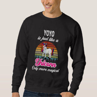 Sweatshirt Yoyo Retro Unicorn Vintage Sunset