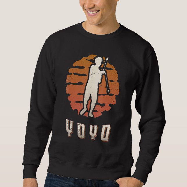 Sweatshirt Yoyo Vintage Rétro Classique Coucher de soleil (Devant)
