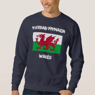 Sweatshirt Ystrad Mynach, Pays de Galles avec drapeau gallois