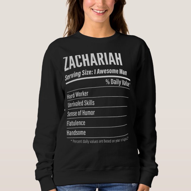 Sweatshirt Zachariah Taille du service Nutrition Étiquette Ca (Devant)