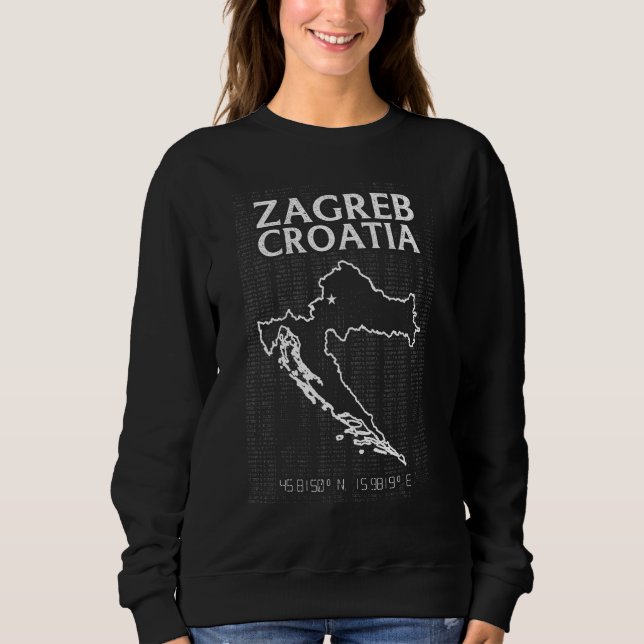 Sweatshirt Zagreb Croatia Country Capital City Flag Patriotic (Devant)