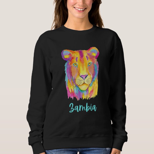 Sweatshirt Zambia African Lion Wildlife And Nature (Devant)