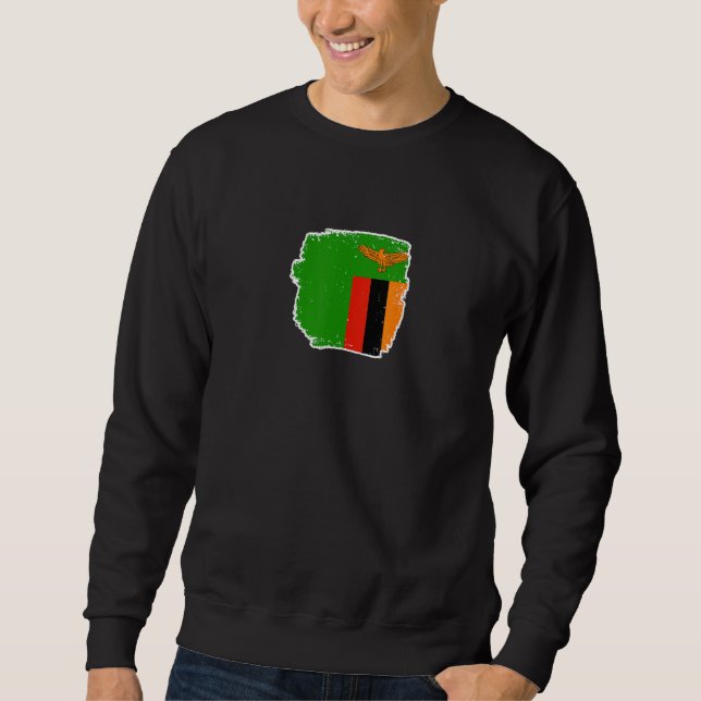 Sweatshirt Zambia Drapeau fièrement zambien 2 (Devant)