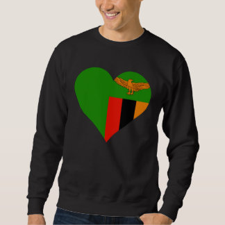 Sweatshirt Zambia Flag Heart Zambia  Love Zambia