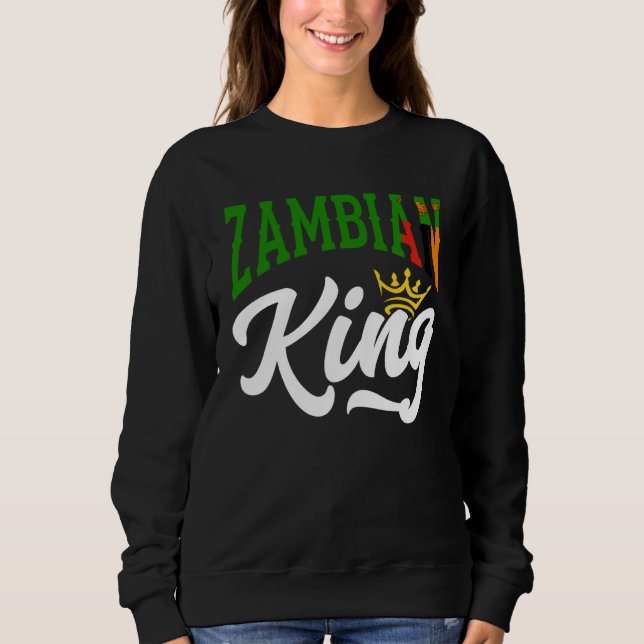 Sweatshirt Zambian King Zambian Zambia Zambian Flag (Devant)