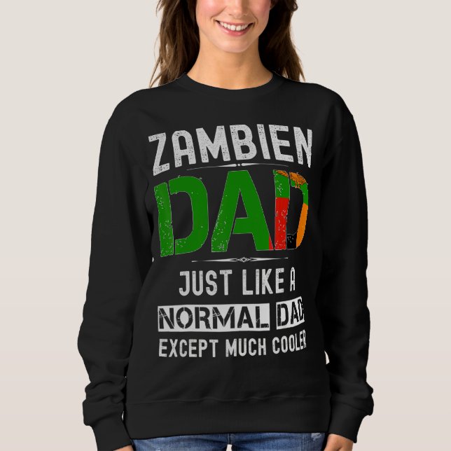 Sweatshirt Zambien Papa Fête des pères Zambie Drapeau Hommes  (Devant)