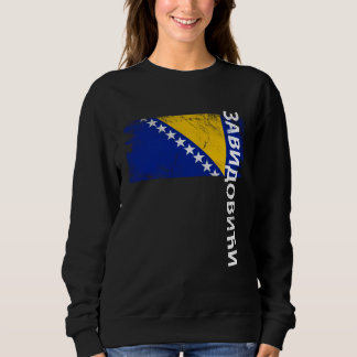 Sweatshirt Zavidovici Bosnia Flag For Bosnian Men Women Kids