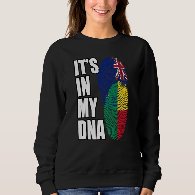 Sweatshirt Zealander And Beninese Mix DNA Flag Heritage (Devant)
