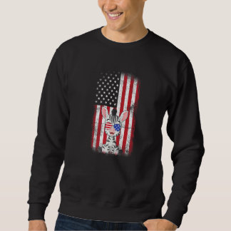Sweatshirt Zebra American Flag Boys Girls Hommes Femmes Quatr