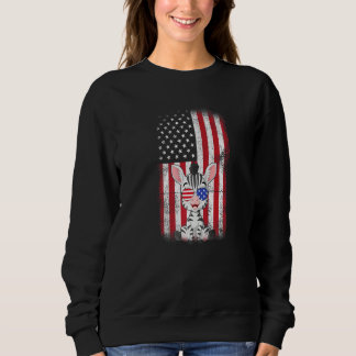 Sweatshirt Zebra American Flag Boys Girls Hommes Femmes Quatr