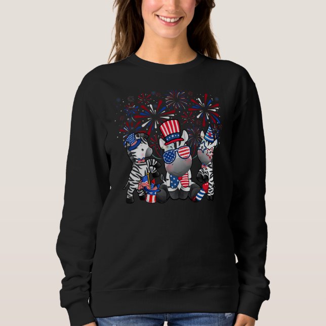 Sweatshirt Zebra avec feux d'artifice Lunettes de soleil Casq (Devant)