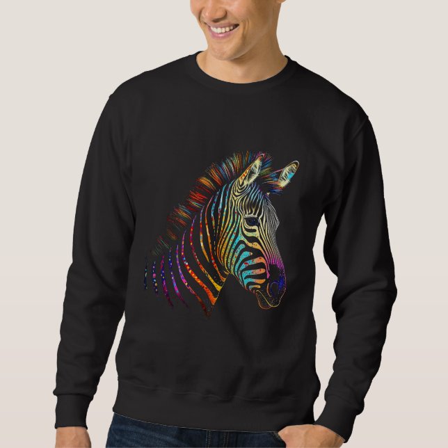 Sweatshirt Zebra Colourful  Animal Zoo Animal (Devant)