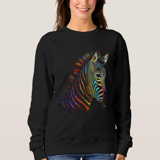 Sweatshirt Zebra Colourful  Animal Zoo Animal (Devant)