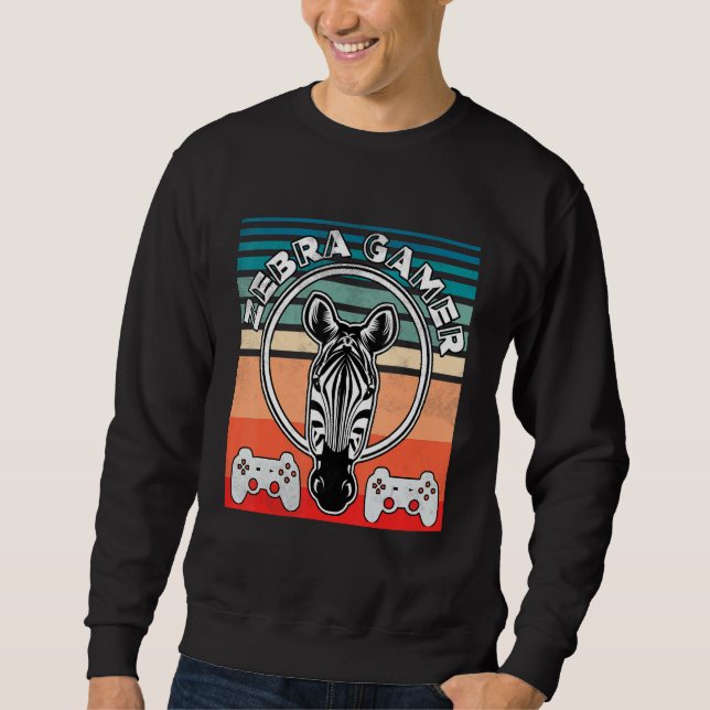 Sweatshirt Zebra Gamer Can't Hear You I'm Gaming Zebra Gamer  (Devant)