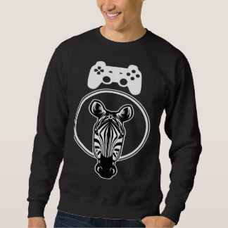 Sweatshirt Zebra Gamer Controller Graphic For Gamer Kids