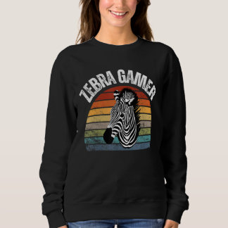 Sweatshirt Zebra Gamer Graphic Design For Gamer Kids_1