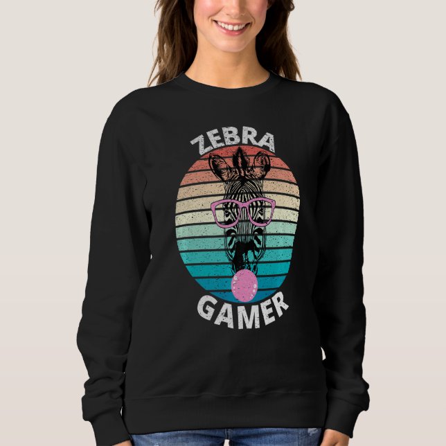 Sweatshirt Zebra Gamer Graphic For Gamer Kids Men & Women  (Devant)