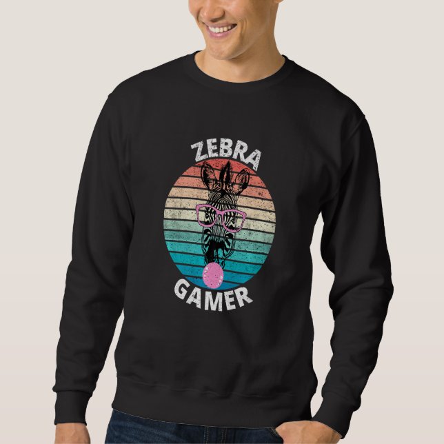 Sweatshirt Zebra Gamer Graphic For Gamer Kids Men & Women (Devant)
