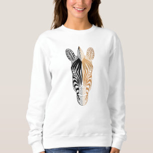 Sweatshirt Zebra Head Zebra Face moitié cuivre Zebra Head