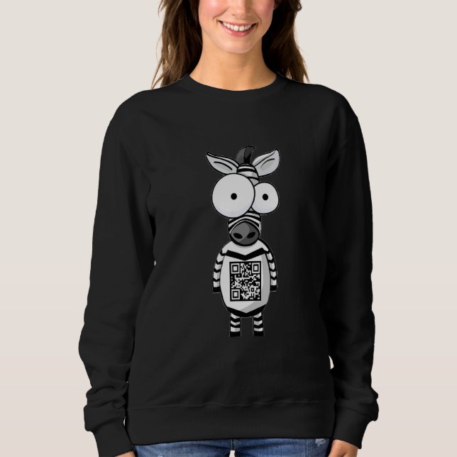 Sweatshirt Zebra  Pattern Barcode Message (Devant)