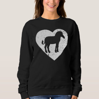 Sweatshirt Zebra Vintage Coeur Blanc Fête des Valentines