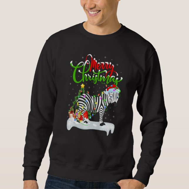 Sweatshirt Zebra  Xmas Decorations Santa Zebra Christmas (Devant)