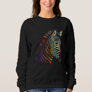 Sweatshirt Zèbre Coloré Animal Zoo Animal