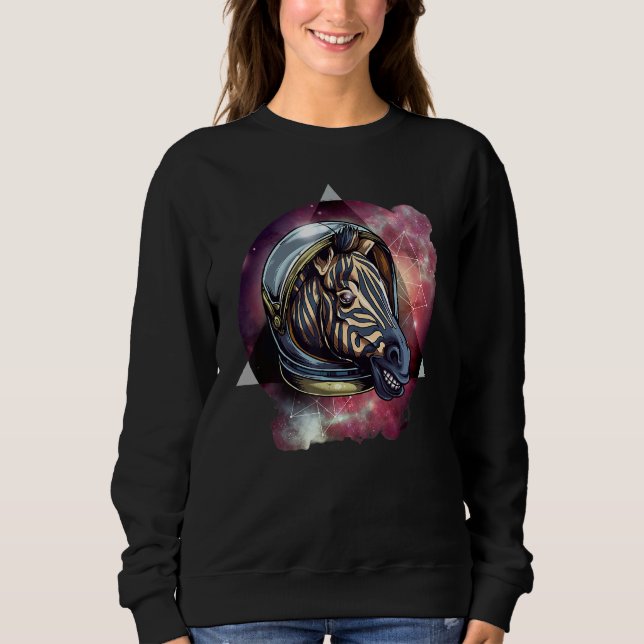 Sweatshirt Zèbre dans l'espace pour maman, papa et les enfant (Devant)
