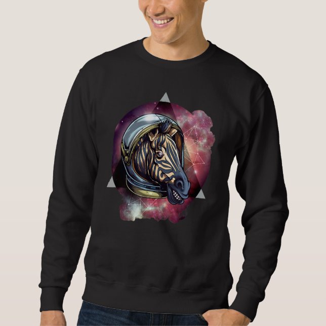 Sweatshirt Zèbre dans l'espace pour maman papa et les enfants (Devant)