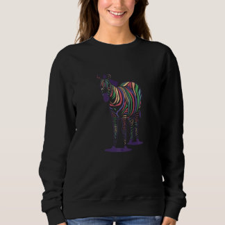 Sweatshirt Zèbre En Style Arc-En-Ciel