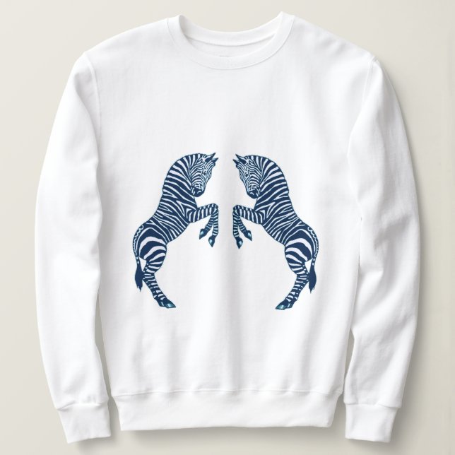 Sweatshirt Zèbres bleus (Design devant)