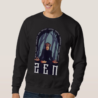 Sweatshirt Zen Ape  Meditating Monkey Relax Awaken Heal Refle