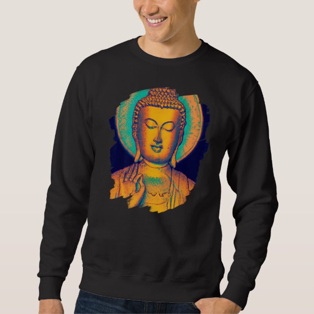 Sweatshirt Zen Buddha Mandala Spiritual Asian Style Meditatio (Devant)