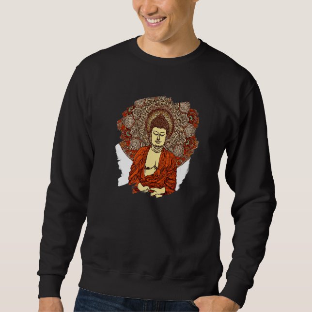 Sweatshirt Zen Buddha Mandala Spiritual Asian Style Meditatio (Devant)