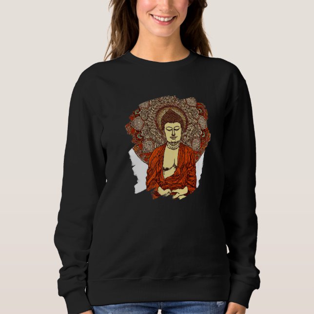 Sweatshirt Zen Buddha Mandala Spiritual Asian Style Meditatio (Devant)