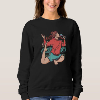Sweatshirt Zen Meditation Yoga Eka Pada Rajakapotasana Wine O