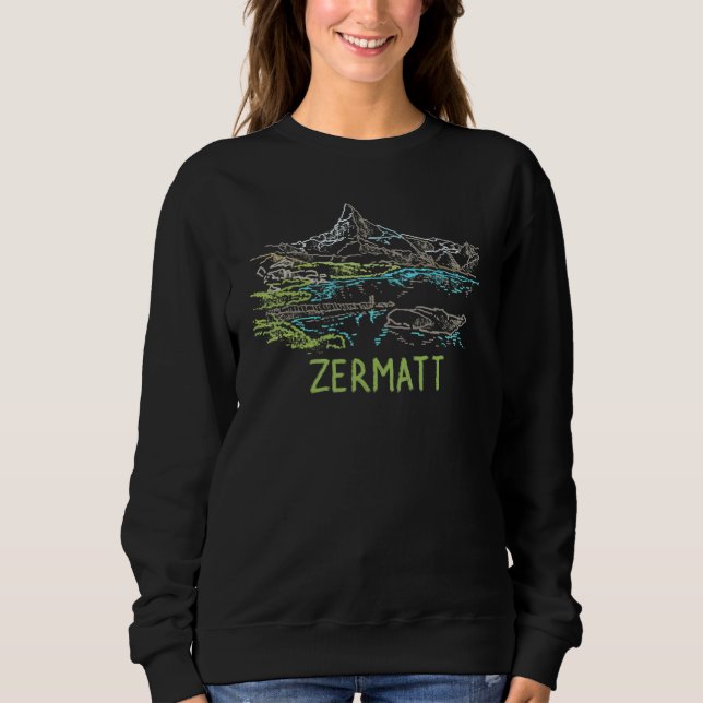 Sweatshirt Zermatt City Switzerland souvenir   for men women (Devant)