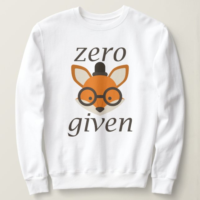 Sweatshirt Zéro renard donné (Design devant)