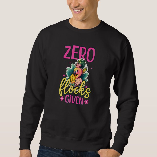 Sweatshirt Zéro troupeaux donnés flamant ananas (Devant)
