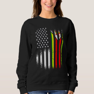 Sweatshirt Zimbabwean American Patriot Grown Country USA Flag
