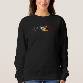 Sweatshirt Zimbabweans Heartbeat Zimbabwe Flag Mens Womens Ki